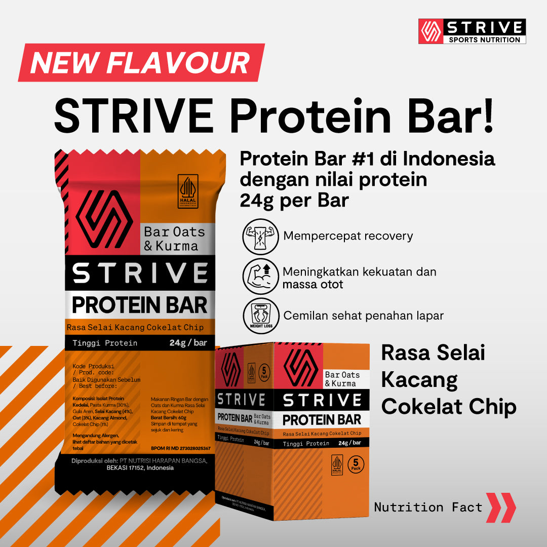 Strive Protein Bar 1 box isi 5pcs x 60g