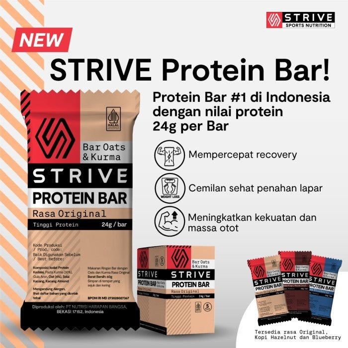 Strive Protein Bar 1 kotak isi 5pcs x 60g
