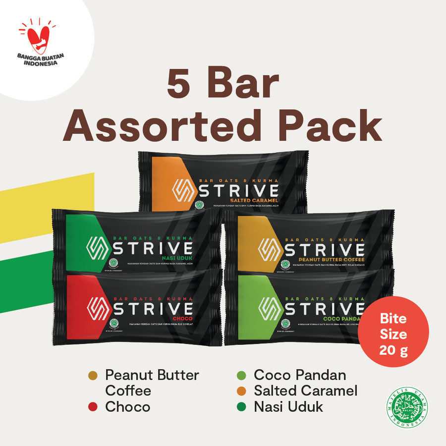 STRIVE ENERGY BAR - BITE SIZE 1 Box Isi 5pcs @20gr