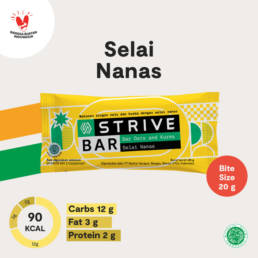 STRIVE ENERGY BAR - UKURAN KECIL 1 Kotak Isi 5pcs @20gr 