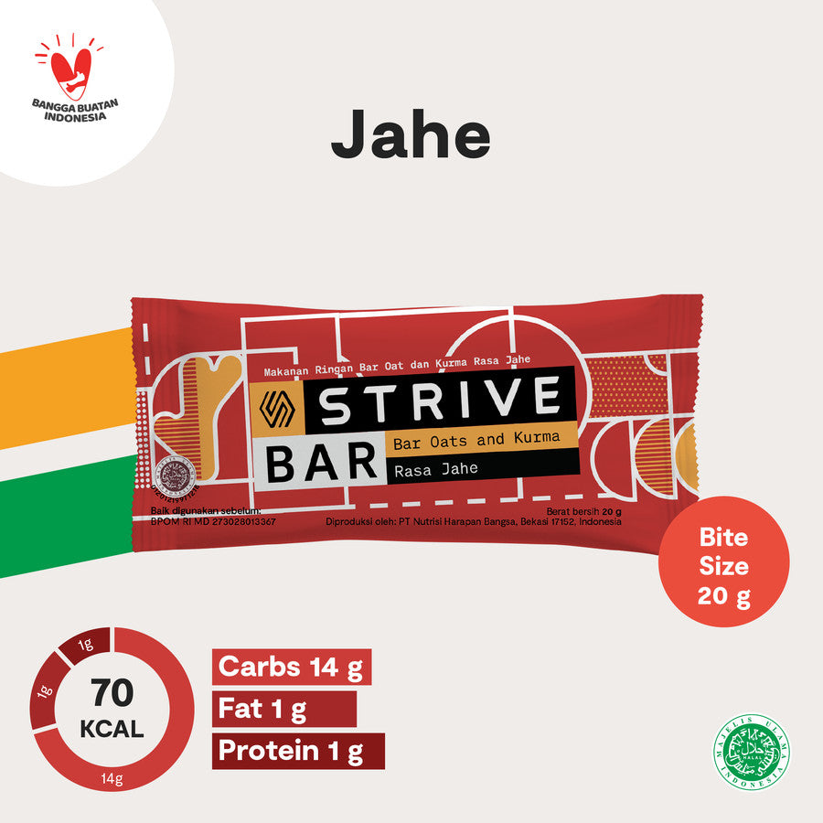 STRIVE ENERGY BAR - UKURAN KECIL 1 Kotak Isi 5pcs @20gr 