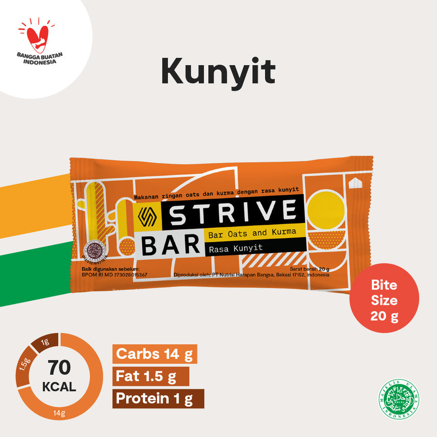 STRIVE ENERGY BAR - UKURAN KECIL 1 Kotak Isi 5pcs @20gr 