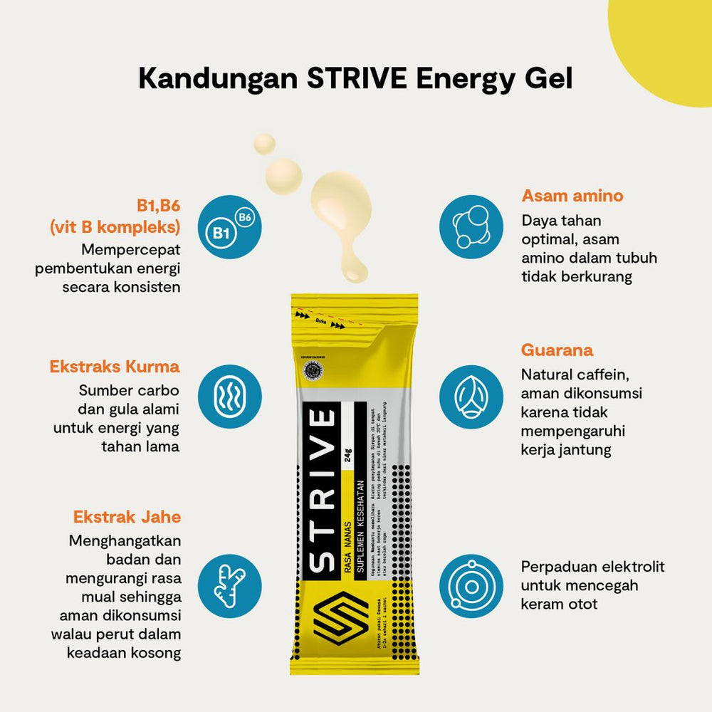 STRIVE ENERGY GEL 1 BOX ISI 5 PCS